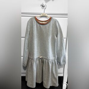 Crewcuts Heather Gray Dress with Rainbow Collar